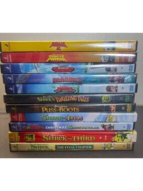 Shrek DVD Lot How to Train Your Dragon Kung Fu Panda 11 DVDs Kids Movies